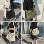 HUALEENA Large Green Canvas Crossbody Bag