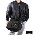 Large Denim Messenger Bag for Women - Black