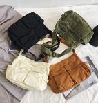 HUALEENA Large Green Canvas Crossbody Bag