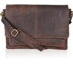 Stylish Brown Leather Messenger Bag for Laptop