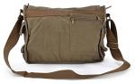 Vintage Army Green Canvas Crossbody Shoulder Bag