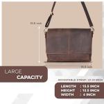 Stylish Brown Leather Messenger Bag for Laptop