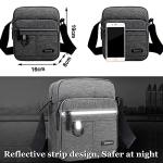 Men's Gray Canvas Crossbody Shoulder Bag