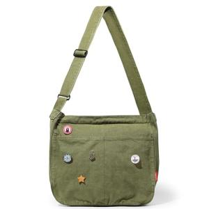 Captain Blues Large Green Canvas Messenger Bag