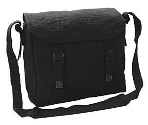 Small Black Canvas Messenger Bag