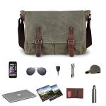 AIZBO Waterproof Army Green Messenger Bag for Laptops