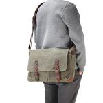 AIZBO Waterproof Army Green Messenger Bag for Laptops