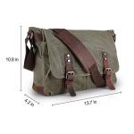 AIZBO Waterproof Army Green Messenger Bag for Laptops