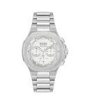 BOSS Men's Silver Stainless Steel Chronograph Watch