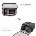 Compact Waterproof Camera Bag in Black Gray