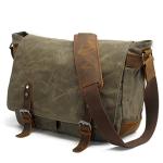 AIZBO Waterproof Army Green Messenger Bag for Laptops