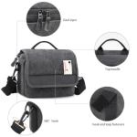Compact Waterproof Camera Bag in Black Gray