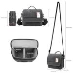 Compact Waterproof Camera Bag in Black Gray