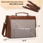 Leather Messenger Bag for 17.3 Inch Laptop