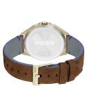HUGO Men's Quartz Watch with Brown Leather Strap