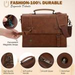 Leather Messenger Bag for 17.3 Inch Laptop
