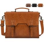 Brown Waterproof Leather Laptop Messenger Bag