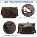 VX VONXURY Men's Canvas Leather Messenger Bag