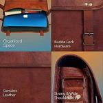 Vintage Leather Laptop Messenger Bag with Adjustable Strap