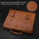 Brown Waterproof Leather Laptop Messenger Bag