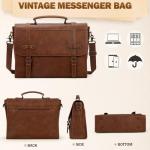 Leather Messenger Bag for 17.3 Inch Laptop