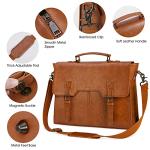 Brown Waterproof Leather Laptop Messenger Bag