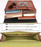 Vintage Leather Laptop Messenger Bag with Adjustable Strap