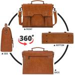 Brown Waterproof Leather Laptop Messenger Bag