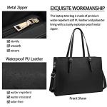 Stylish Black Leather Laptop Tote for Women
