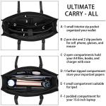 Stylish Black Leather Laptop Tote for Women