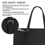 Stylish Black Leather Laptop Tote for Women
