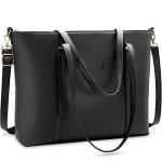NUBILY Women's Lightweight Leather Laptop Tote Bag