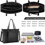 NUBILY Women's Lightweight Leather Laptop Tote Bag