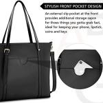 NUBILY Women's Lightweight Leather Laptop Tote Bag