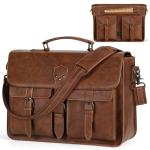 Stylish Waterproof PU Leather Laptop Messenger Bag
