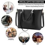 NUBILY Women's Lightweight Leather Laptop Tote Bag