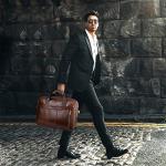 Stylish Leather Laptop Bag for Men - 15.6 Inch