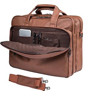 Men's Leather Laptop Bag for 15.6 Inch Laptops