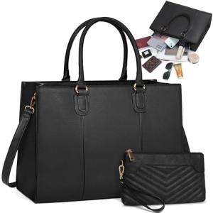 Stylish Laptop Tote Bag with Clutch for Women