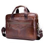 Xieben Brown Leather Shoulder Messenger Bag