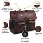 Vintage Leather Messenger Bag for Men 18 inches