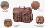KPL 18 Inch Leather Laptop Messenger Bag
