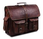Vintage Leather Messenger Bag for Men 18 inches