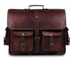 Vintage Leather Messenger Bag for Men 18 inches