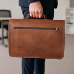 KPL 18 Inch Leather Laptop Messenger Bag
