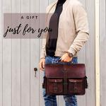 Vintage Leather Messenger Bag for Men 18 inches