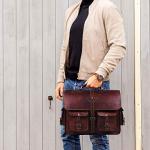 Vintage Leather Messenger Bag for Men 18 inches