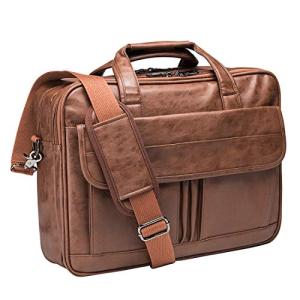 Men's 15.6 Inch Leather Laptop Messenger Bag