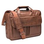 Men's 15.6 Inch Leather Laptop Messenger Bag