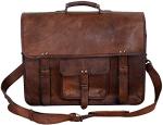 Versatile 18 Inch Leather Laptop Messenger Bag